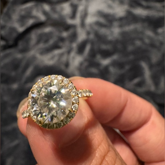 The Tender Riddle Moissanite Engagement Ring Yellow Gold size 8.5 - Picture 3 of 17